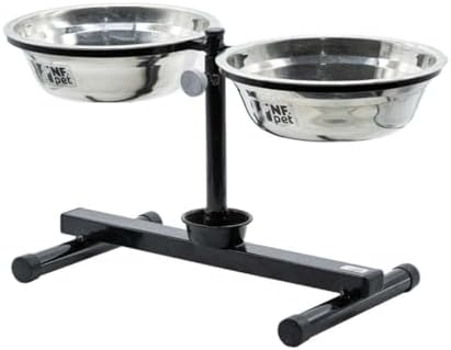 Comedouro Bebedouro Duplo Ajustável Antiformiga Inox Mini 700ML R...
