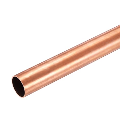 QUARKZMAN Tube Rond En Cuivre, 18mm DE x 1mm Épaisseur De Paroi x 200mm(7.9") Longueur Tube En Cuivre naturel Métal Seamless Tube Droit Pour DIY Artisanat Industrie Construction