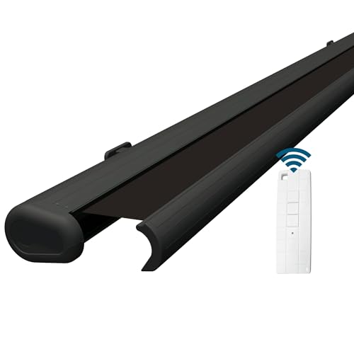 Eclipse Vollkassettenmarkise elektrisch 4,5x3m anthrazites Gehäuse Markise Balkon Terrassenüberdachung Gelenkarm Polyacryltuch UV-Schutz 50+ Smarthome-fähiger Dooya Motor, Markisentuch: Schiefer
