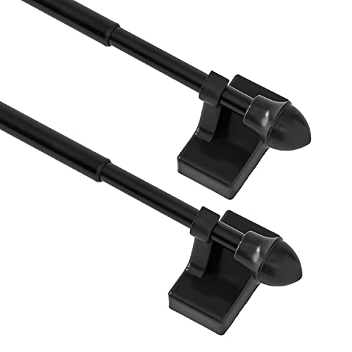 Magnetic Curtain Rods 4 Pack for Metal Doors Top and Bottom, Multi-Use Adjustable Magnetic Rods for Small Windows Cafe Sidelight and Iron Steel Places (Adjust from 9 to 16 Inch, Black) by CGBAIEE - Used condition - Image 5