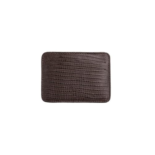 Porta Cartão Masculino Couro Legítimo Compacto Textura Lezard Divisórias Externas Bolso Central para Cartões e Notas Bagaggio Café Elegante 0095113125001