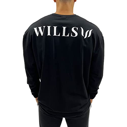 [WILLS FITNESS] T Y  I[o[TCY OX[u rbNVGbg EBY tBbglX CLASSIC LOGO BACK PRINT OVERSIZE LONG SLEEVED T-SHIRT ؃g W EGA