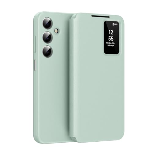 Coque en Cuir pour Samsung Galaxy A16 avec Fenêtre de Vue et Porte-Carte