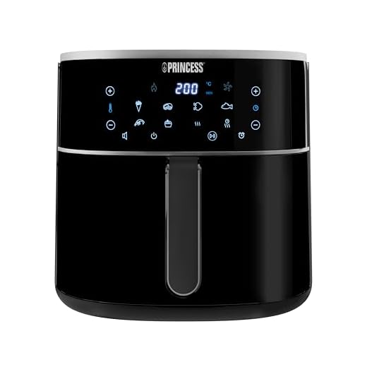 Princess Digitale Heteluchtfriteuse - Variabele Inhoud van de Container - Maximaal 8 L - 6 Vooraf Ingestelde Programma's - Minder Olie - Digitaal Display - 182254