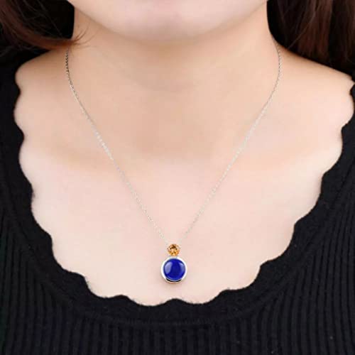 Pendentif lapis argent 12mm pour sublimer un décolleté terne - 5