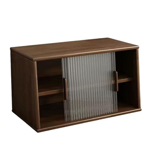 KCNN 卓上食器棚 食器棚 アクリル扉 キッチン収納 3段階に調節可能なデッキ キッチンカウンター キッチンキャビネット カップボード 和風 食器収納棚 収納ラック 収納便利 組み立て式 (60*30*35cm)