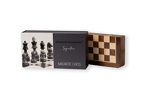 Échecs magnétiques Signature en bois noble avec coffret de rangement premium