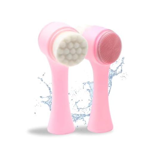 SIMPWAY® Escova de Limpeza Facial Manual 2 em 1 Esponja Cuidados Com o Rosto Massageador de Silicone Limpeza Profunda Macio Esfoliação Escovinha Dupla Face Ativa a Circulação da Pele Skin Care Resistente à Água Banho Uso Diário à Prova D’Água (Rosa Bebê)