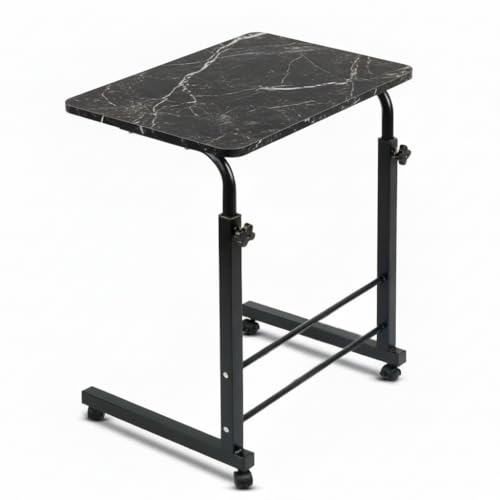 Image of TECHNOVIBES Foldable Study Table /Bed Table /Foldable and Portable Wooden /Writing Desk for Office /Home /School (Dark Marble with Black Leg)