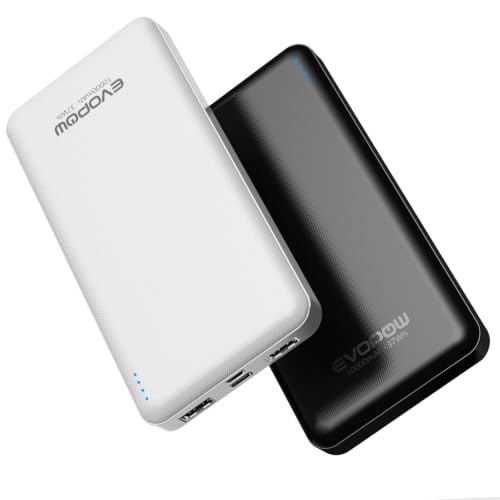 2 Pack Portable Charger, Slimmer 10000mAh Power Bank, USB C...