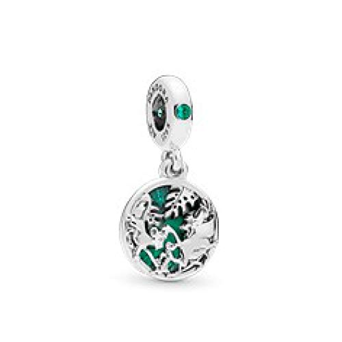 PANDORA Disney Simba, Pumbaa and Timon Silver Dangle with Royal Green Crystal and Green Enamel
