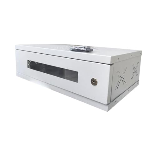 Image of Metal 2U Folding Rack Cabinet for CCTV, Lockable Enclosure with Ventilation, 500x300x145mm (2U)
