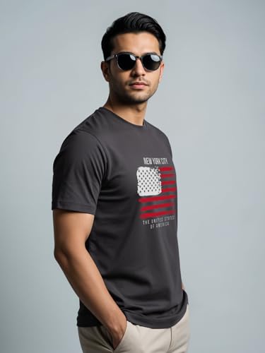 Image of ADRO Men's 100% Cotton Regular Fit T-Shirt