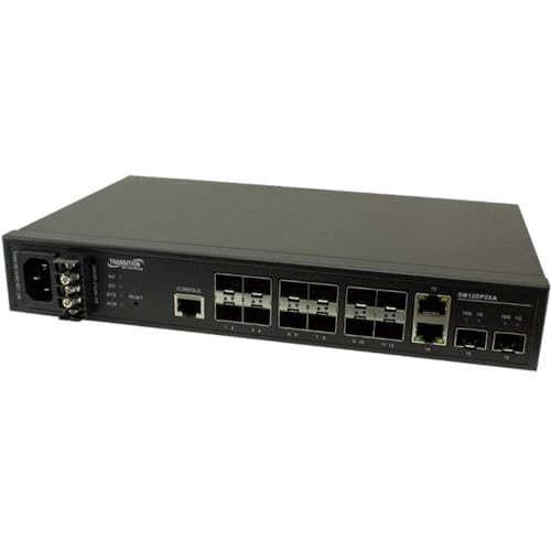 Image of Transition Networks SM12DP2XA-NA Mgdfiberswch 12-port100 /1000sfpperp 2-port1g /10gsfp+ 2 10 /100 /1000b-t