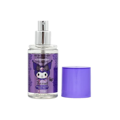 Kuromi Rebel Vibes Body Mist – Vegan & Dermatologically Tested Fragrance – Refreshing Yuzu, Pomegranate, and Peony Notes – Long-Lasting Perfume Spray for Kids & Adults, 75ml
