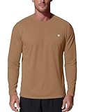 Zengjo Mens Base Layer Shirt Long Sleeve(Coyote Brown,M)