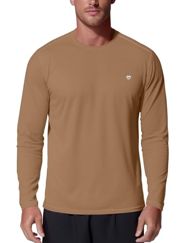 Zengjo Mens Base Layer Shirt Long Sleeve(Coyote Brown,M)