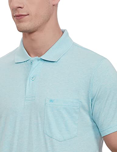 Image of Monte Carlo Mens S.Blue Plain Collar T-Shirt |22203401-167