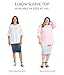 ESTEEZ Womens Cotton T-Shirt - Casual Crewneck Elbow Sleeve Tunic Top - Loose Fit Summer Tee for Work, Travel, Everyday Wear (EX801261 White X-Small)