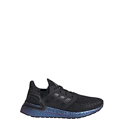 adidas unisex child Ultraboost 20 Sneaker, Black/Black/Boost Blue Violet Metallic, 4 Big Kid US