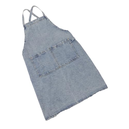 Tablier service restaurant denim femme grand tablier cuisine bleu avec poche