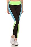 Seamless Performance Color Block Legging Neon Green Color Size L
