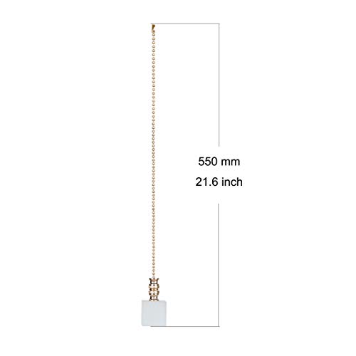 Image of Ceiling Fan Pull Chain, Fan Pulls Set with Connector, 2 Pack Crystal Matte Cube Fan Pull Extension for Light Fan Chain
