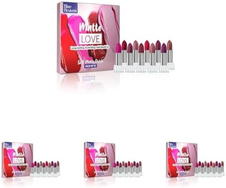 Blue Heaven Matte Love Mini Lipsticks, Pack of 40 | Hydrating & Moisturizing Mini Roll on Lipsticks, 13gm