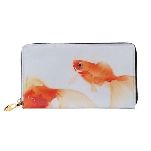 Portefeuille en cuir poisson rouge idéal pour vos sorties avec ses emplacements pour cartes