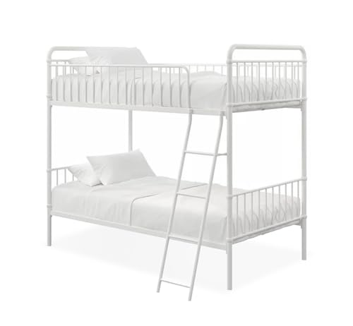 Image of APRODZ Marks Twin Bunk Bed (Metal - White Powder Coated)