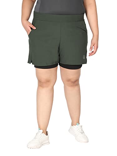 Image of CHKOKKO Gym Shorts for Women Workout Sports Running Quick Dry Fit Double Layer Inner Compression with Pockets Breathable Lightweight Wear