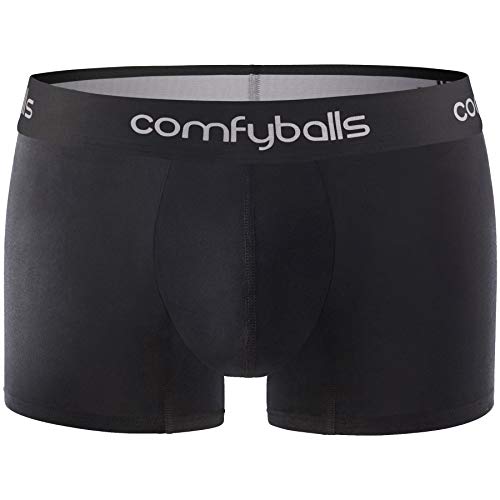 Image of Comfyballs Men's Pitch Black Performance Regular Leg Boxer Brief (Pitch Black/S)