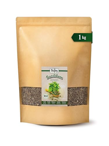 Biojoy BIO-Basilikum getrocknet und gerebelt (1 kg), Basilikum-Gewürz (Ocimum basilicum)
