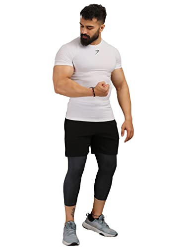 Image of FUAARK Men's Half Sleeve Compression T-Shirt - Athletic Base Layer for Fitness