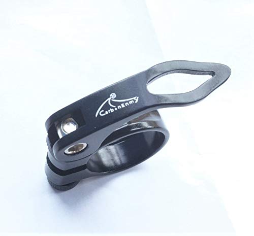 CarbonEnmy Sattelklemme 34,9 mm mit Schnellspanner – Aluminium Sitzklemme für 30,8 mm / 31,6 mm Sattelstütze – 39g Leichtbau CNC für MTB, E-Bike (Schwarz) Sport & Freizeit