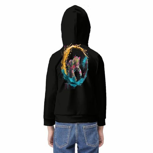 Sweat à capuche imprimé 3D tigre pull confortable enfant 6-15 ans - 6