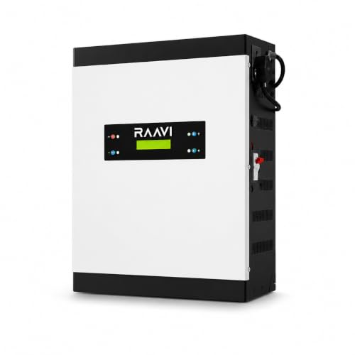 Image of Raavi RPower 1250 Lithium Inverter with Battery 1100VA /1280Wh | 900W Pure Sine Wave Home UPS | 6H Backup at 200W | Wall Mounted | Zero Maintenance | 5Y Battery Warranty