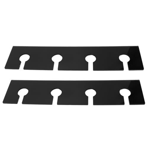 CaCaCook 2 soportes para colgar en la pared, soporte acrílico para copas de vino bajo el gabinete, estantería para 8 copas de tronco (negro)