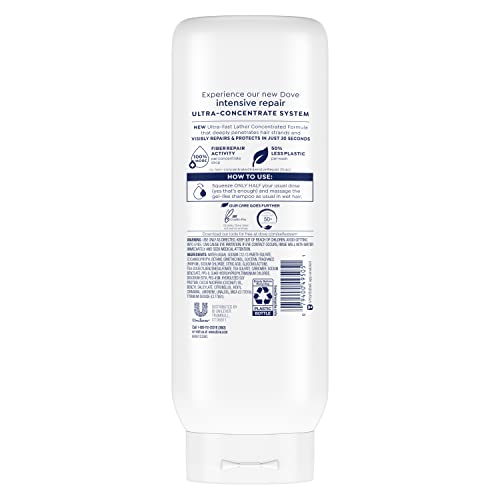 Dove Ultra Intensive Repair Concentrate Shampoo For Damaged Hair Fast Lather Technology Repairs And Protects In 30 Seconds With 2X More Washes 20 Oz #TOP1