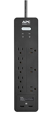 Apc Power Strip Surge Protector With Usb Charging Ports, Ph8U2, 2160 Joules, Flat Plug, 8 Outlets Black #TOP1