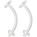 Bling Piercing 2pc 16g Cartilage Retainer Flexible Clear BioFlex Curved Barbell Bioplast 10mm 3/8