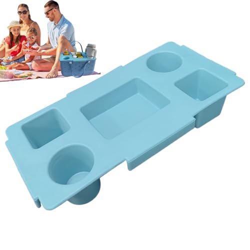 Plateau porte-téléphone pour tasse de sac organisateur boissons anti-sable pour piscine et camping