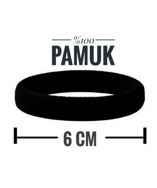 Kadın%100 Pamuk Xxlboy Siyah 10'lu Lastik Toka Seti Lastik Toka Seti