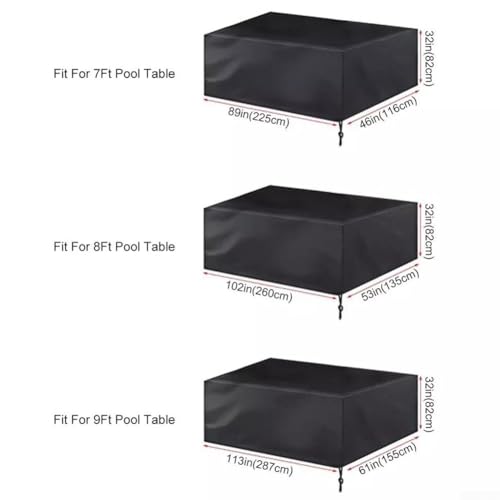 Funda impermeable mesa billar exterior con protección UV y cobertura de paneles 210D 8