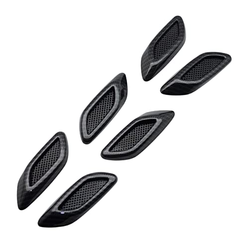 ティーグルブラン 汎用 3連 ダミー ダクト サイド フェンダー ガーニッシュ エアロ ステッカー 左右 6個 セット カーボン調