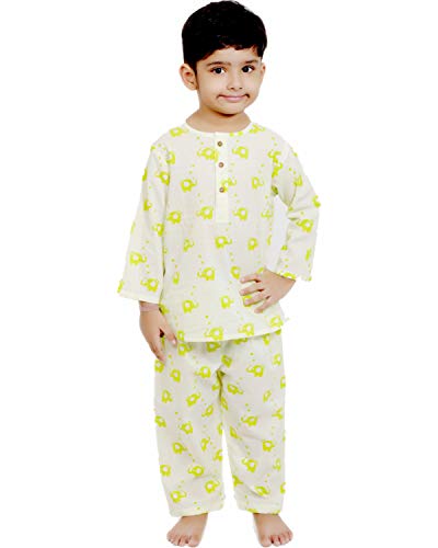 Image of Cotton Night Suit for Boys & Girls | Pajama Sets | Baby Top & Pant | Kids Dress | Printed Night Dress | Sleepwear Suit | P-3