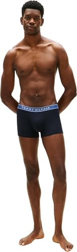 Tommy Hilfiger Herren 3er Pack Boxershorts Trunks aus Baumwolle mit Stretch, Schwarz (Ple Pnk/Ant Slver/Aeg Sea), XXL – Ansicht 5