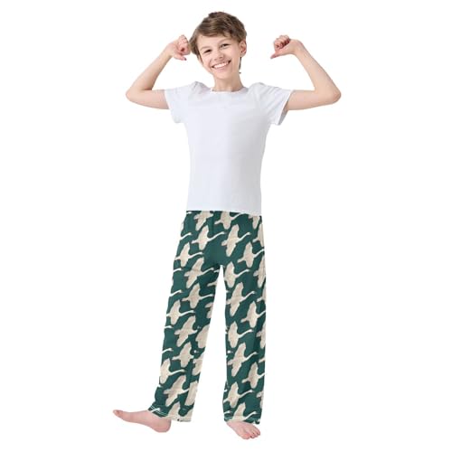 Flying Goose Boys Long Pants Soft Trousers Elastic Waist Kids Lounge Bottoms with Pockets S-XL2