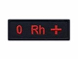 Blood Type 0 Rh + - Sewable/Sew-on - Embroidered Badge/Patch
