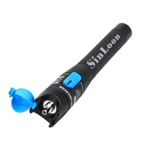 SinLoon Visual Fault Locator,Red Light Pen Fiber Optic Cable Tester Meter,Cable Test Equipment Suitable for 2.5 mm Connector, for CATV Telecommunications Engineering Maintenance（1mW）